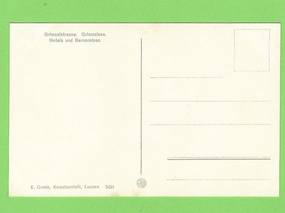 Cartoline postali: Grimselstrasse, Grimselsee, Hotels und Berneralpen – Nuovo (secondo la descrizione) da Zürich venduto da t24_de 1