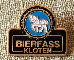 J924  Pin Bierfass Loten Bier Pferd Logo