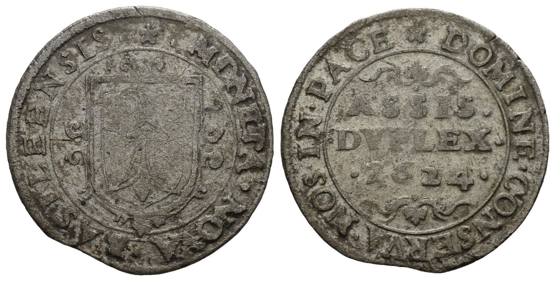 Alle Münzen: Basel  Doppelassis 1624 , /474/ – Gebraucht aus Trimbach von Solothurn1