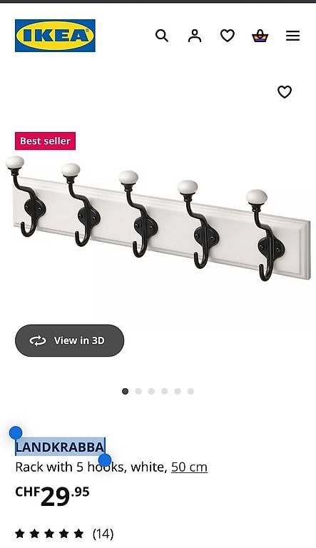 2x LANDKRABBA Vorgängermodell Kleiderhaken IKEA (Gebraucht) in