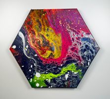 Acryl-Flüssigmalerei, Sechseck