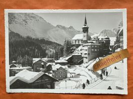 1948 Arosa vintage Postkarte, Winterdorf-Idylle, gelaufen
