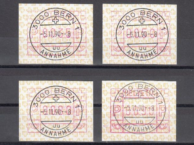 Tutti i francobolli: SBK ATM 8a, Satz mit ET Vollstempel – Usato da Bürglen TG venduto da StampGraf