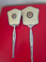 Brosse et miroir vintage a main avec broderie A2