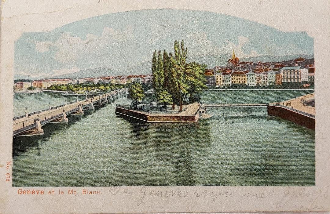 Cartoline postali: GENÈVE - Pont du Mont-Blanc - 1903 – Usato da Delémont venduto da Domdom1