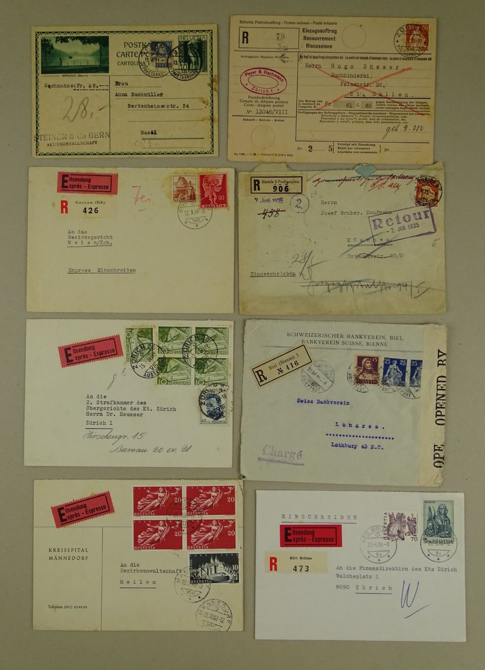 Tous les timbres: SCHWEIZ, 26 ÄLTERE BRIEFE/KARTEN – D'occasion à Grüningen par Kartensammler 1