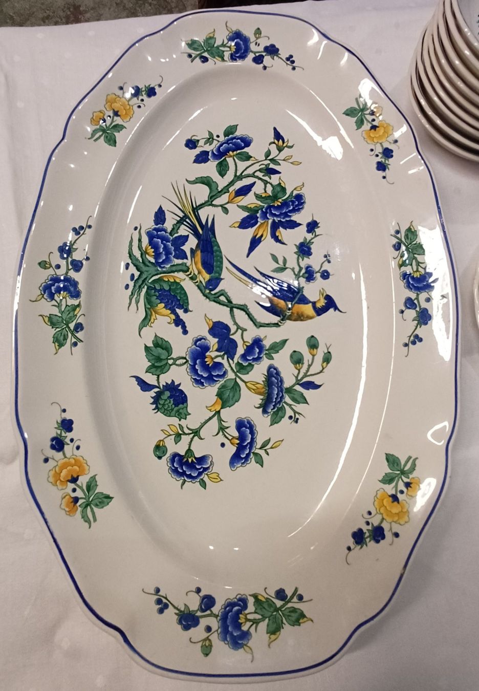 Villeroy & Boch Piatti di portata: Villeroy Boch Phönix Blau Servierplatte Oval Platte – Usato da Ebikon venduto da Melbarb