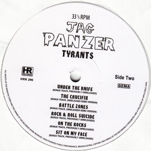 Schallplatten: Jag Panzer – Tyrants - Vergriffen! – Neu (gemäss Beschreibung) aus Brittnau von Zibu 4