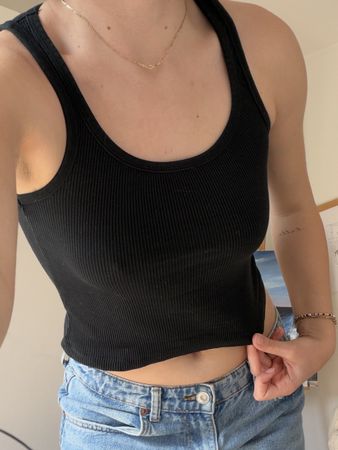 Damen Ripptop schwarz Grösse S gut erhalten
