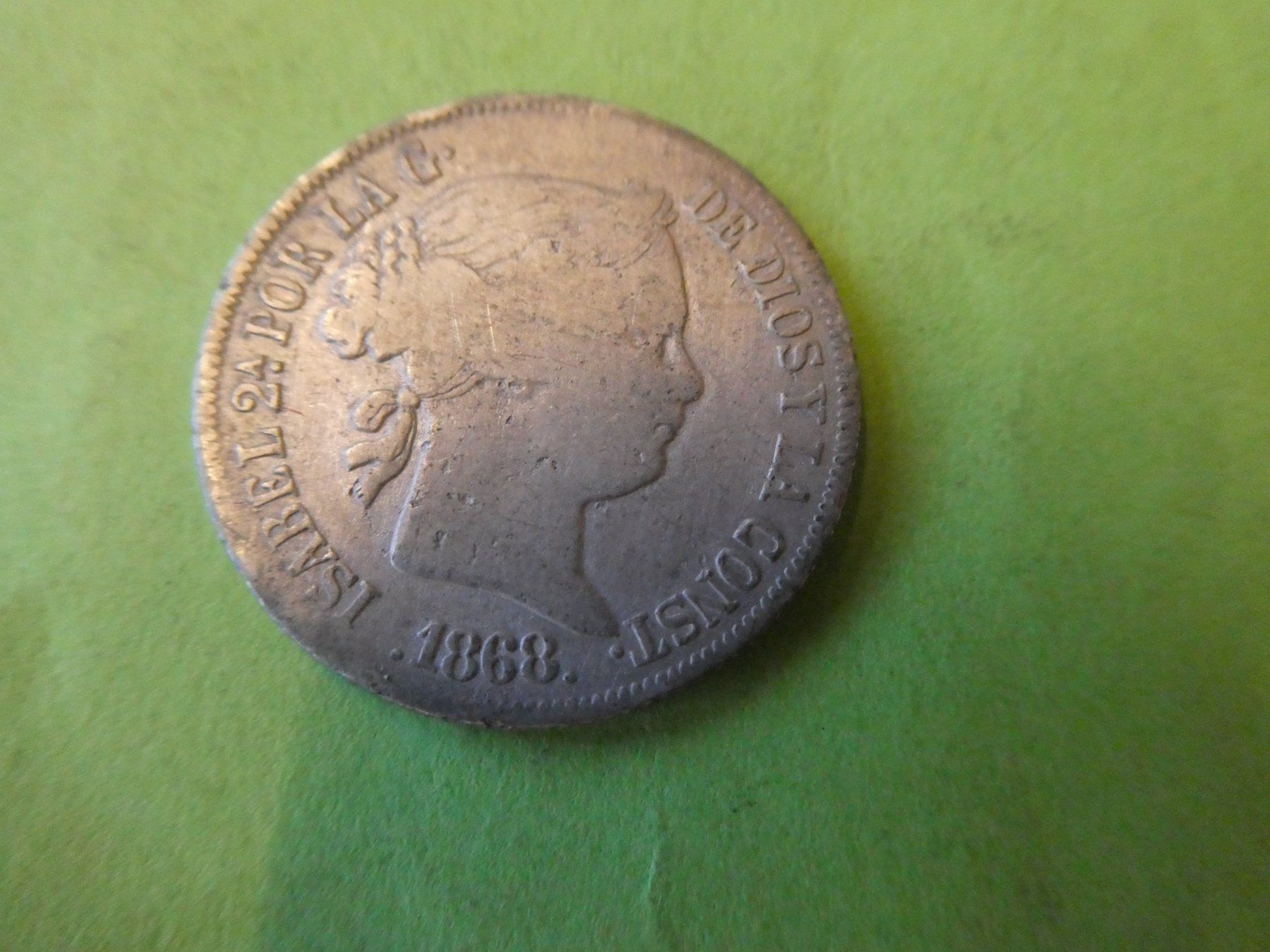 Toutes les monnaies: Spanien 1868, 20 Centimos - Silber – D'occasion à Hinterforst par Rohusri