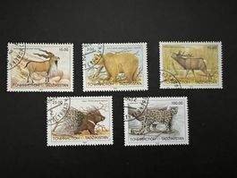 Bears, Cat family, Deer, Serie Tajikistan. 1993 gest. (D167)