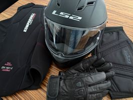 Motorradhelm 3x getragen& Zubehör wie Lederhandschuhe