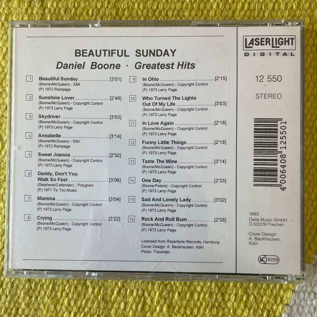 CD: DANIEL BOONE-GREATEST HITS BEAUTIFUL SUNDAY – Usato da Rorschacherberg venduto da CD-Roli 1