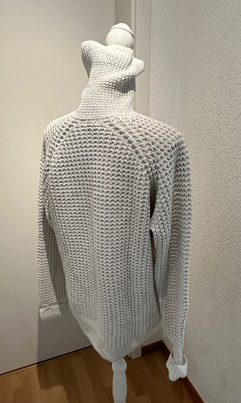 H&M Maglioni & Felpe: Rollkragen Strickpullover mit Reissverschluss, Cremeweiss – Usato da Auw venduto da beretta1966 3