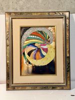 Hundertwasser Inspired abstract painting on ceramic
