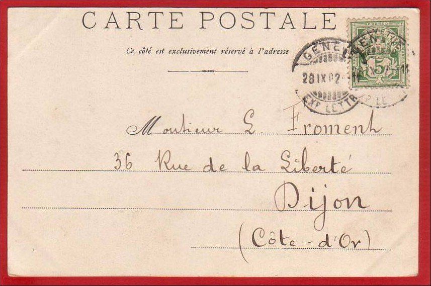 Ansichtskarten: GENÈVE PLACE BEL-AIR 1902 – Gebraucht aus Grüningen von Kartenlaube 1