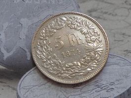 5 Fr. 1874 B. - Très belle pièce