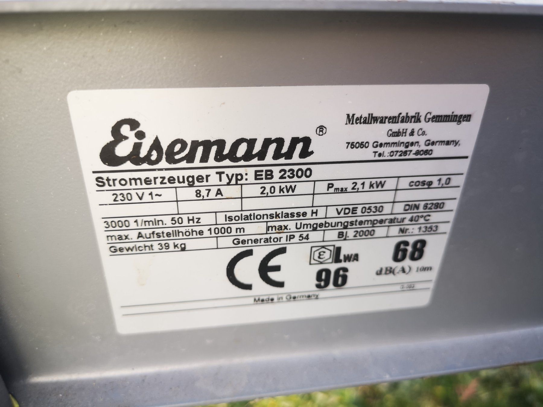 Generatori di corrente: Eisemann Stromgenerator 2.1kW – Usato da Tagelswangen venduto da Axel_36 5