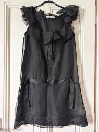 DIANE VON FURSTENBERG : Robe cocktail en soie noire 36-38