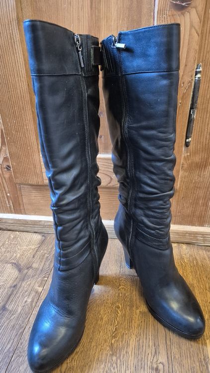 Schwarze Lederstiefel Gr. 38 - 5TH AVENUE 2