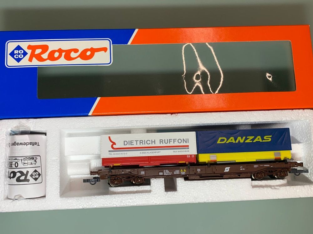 Wagon Roco HO 46379 Porte-Containers Dietrich Ruffoni/Karel Hermans Venlo ÖBB