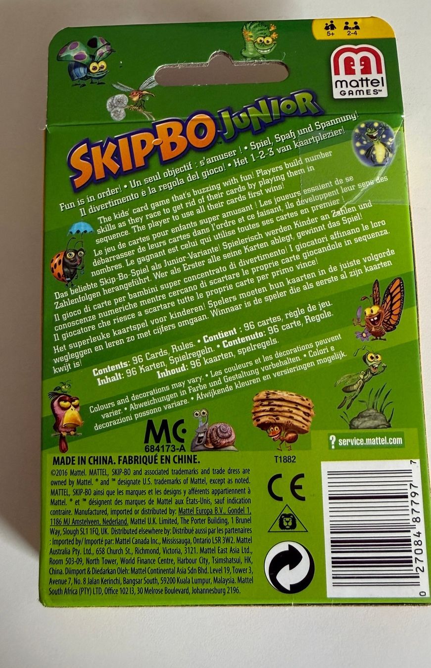 Mattel Giochi: Skip Bo JUNIOR Karten - unbenützt – Nuovo (secondo la descrizione) da Samedan venduto da Gischpel25 4