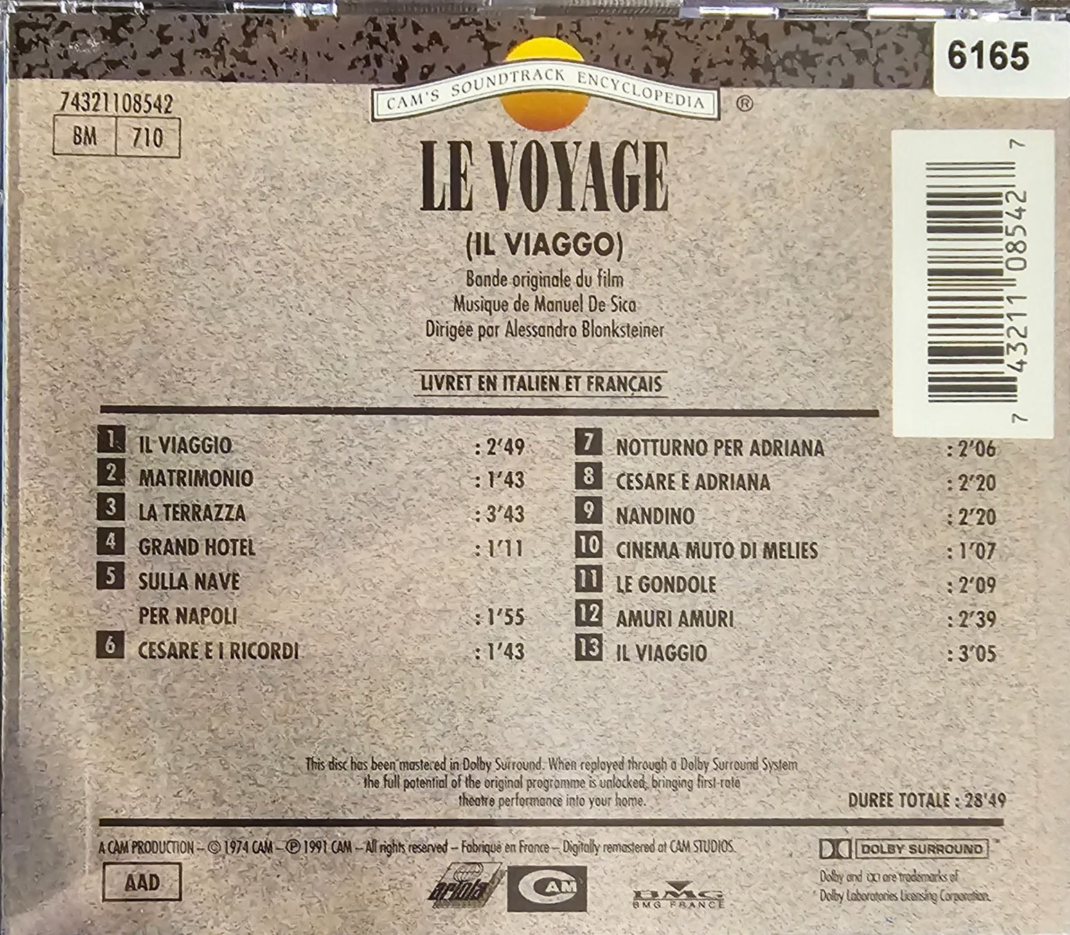 CD: Le Voyage / Il Viaggio - Soundtrack – Usato da Wahlen b. Laufen venduto da Cg10 1