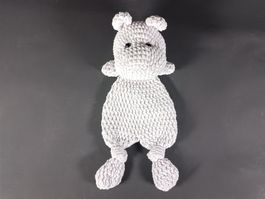 Peluche hippopotame gris clair tout doux