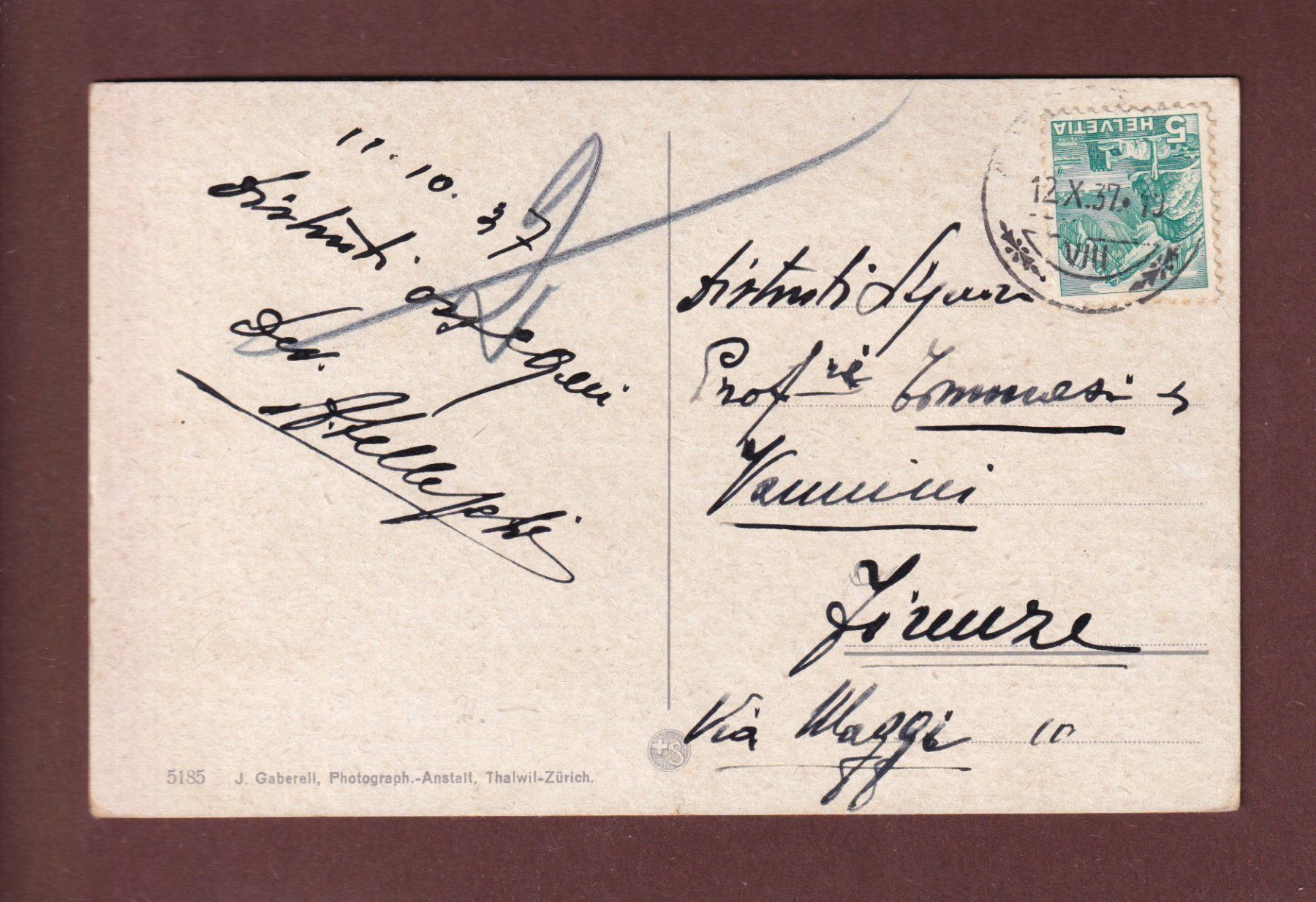 Cartoline postali: MEGLISALP - Altmann - Säntis - 1937 – Usato da Pully venduto da nicecards-shop 1