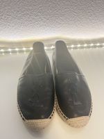 Saint Laurent Espadrilles aus Leder, schwarz, Gr. 36