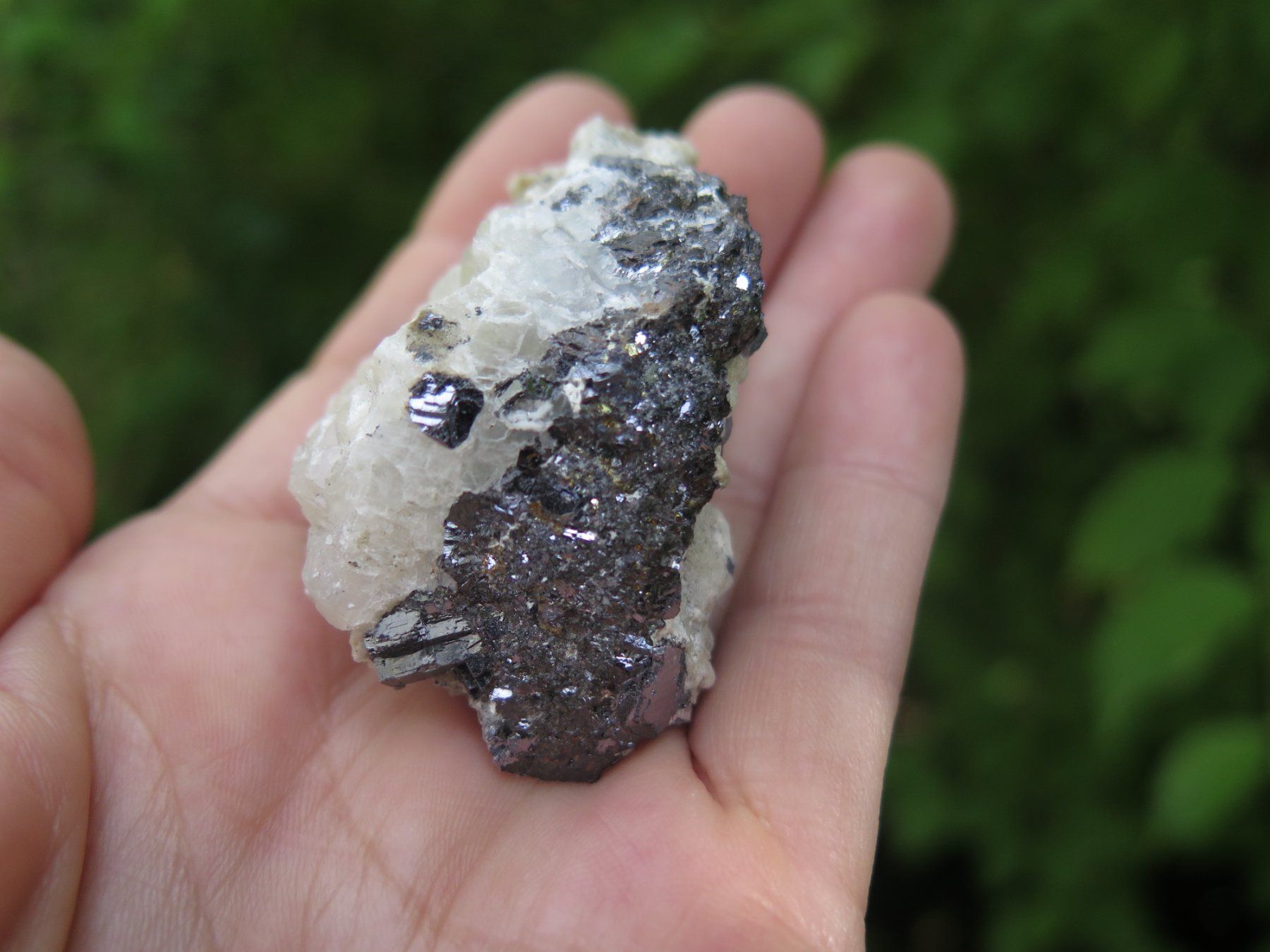 Mineralien & Heilsteine: Quarz mit Calcit und Galena – Gebraucht aus Schaffhausen von Yamakana51L8736OQ8 6