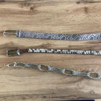 Gürteln 3 Stk, Damen, Leder u Metall, TW 80