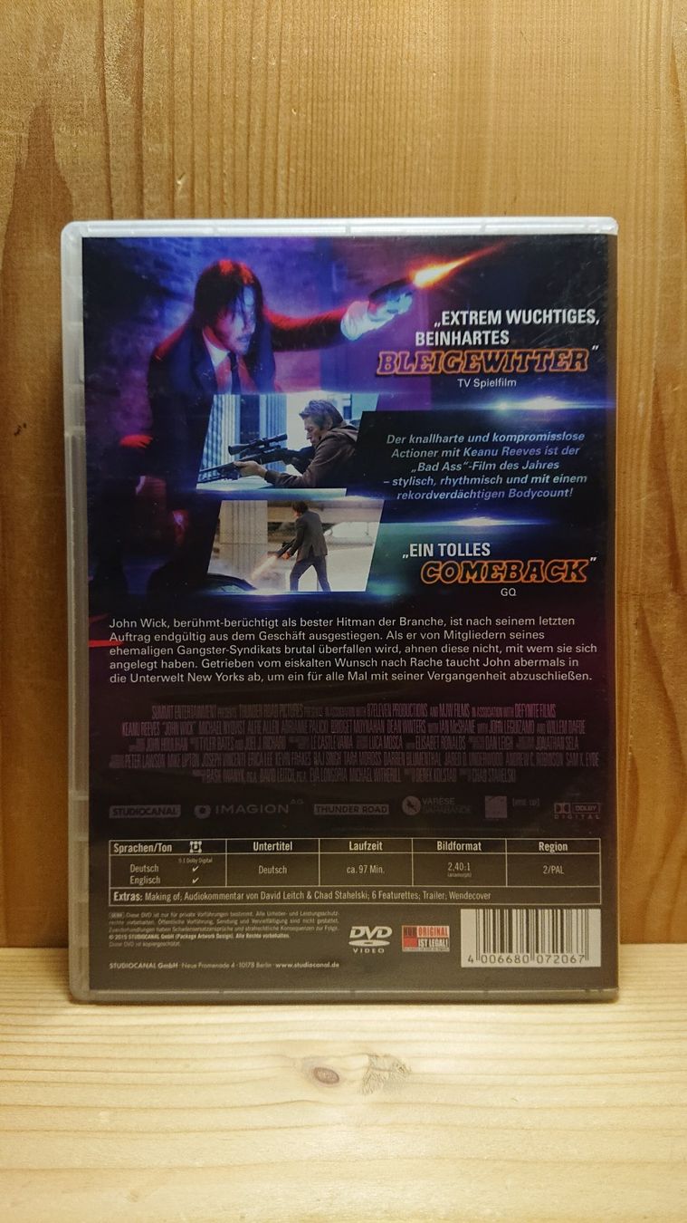 Alle DVDs: JOHN WICK DVD mit Keanu Reeves – Gebraucht aus Wilderswil von Exebub 1