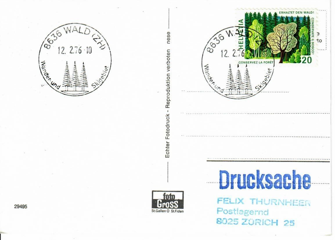 Ansichtskarten: Wald - ZH – Gebraucht aus Hochdorf von Ziegel-16 1