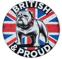 BRITISH & PROUD Bulldogge -   Blechschild  (neu/OVP)