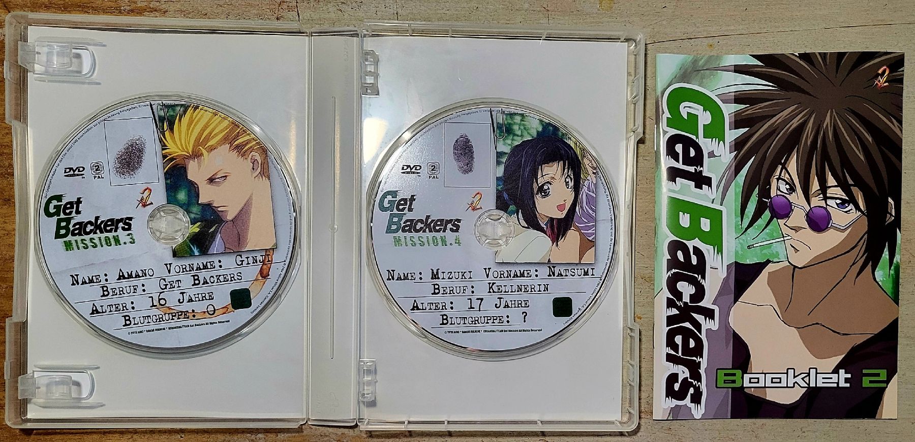 Tutti i DVDs: DVD animé  Get Backers  missions 1 à 6 – Usato da Montet (Glâne) venduto da KOADA 4