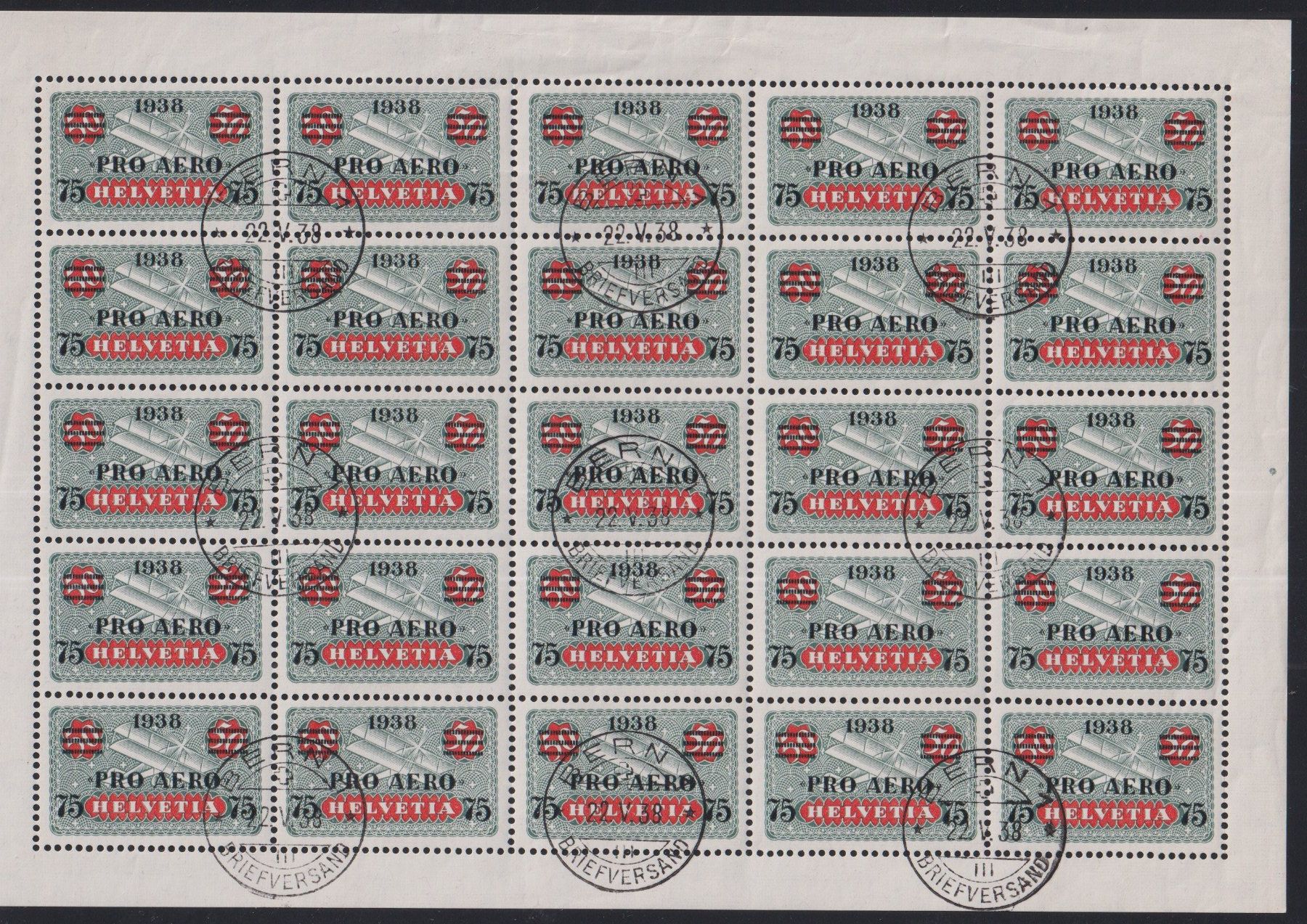 Alle Briefmarken: Pro Aero Bogen  FO26, SBK  300.--, sehe Scan – Gebraucht aus Claro von Chanty7