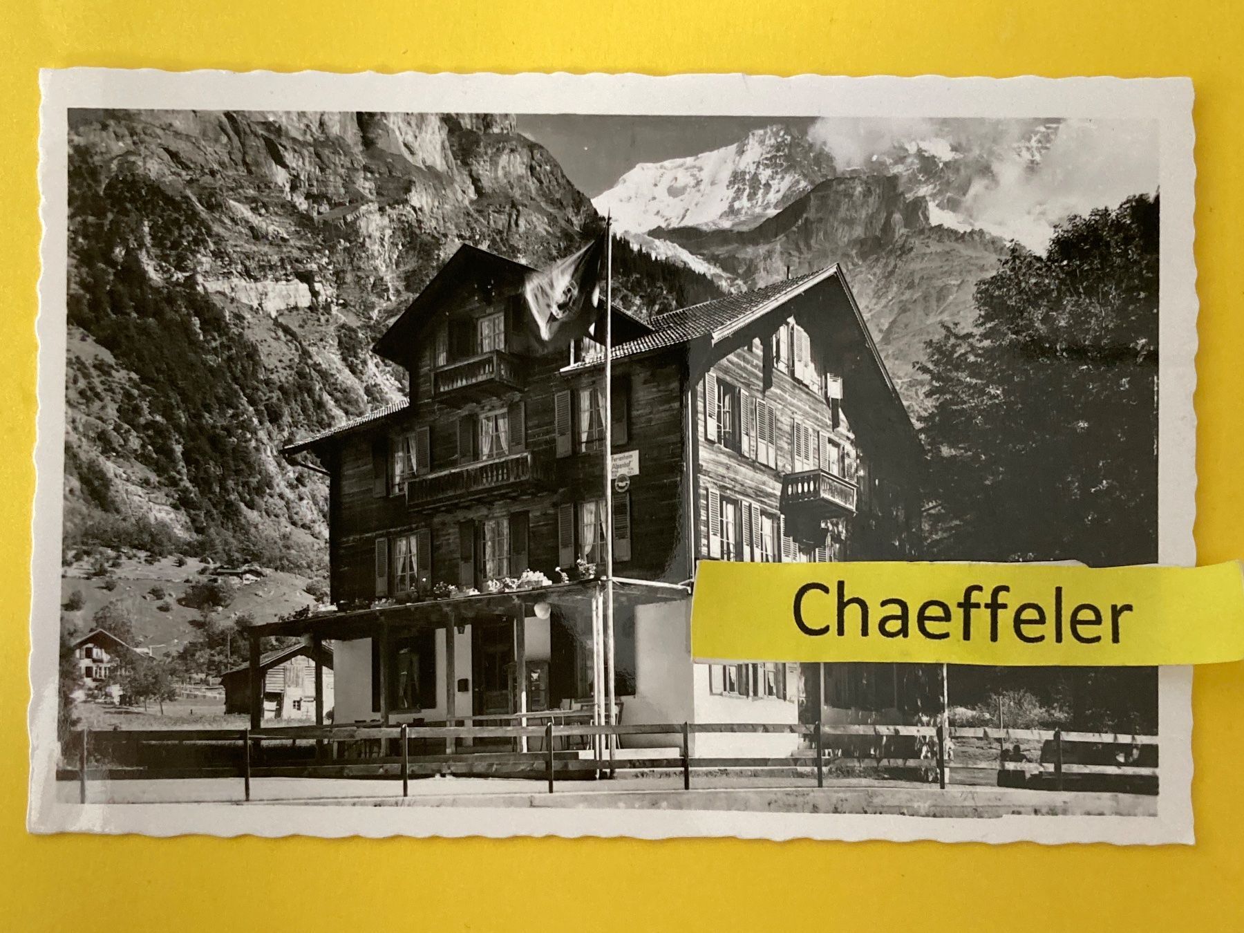 Cartoline postali: Naturfreundehaus Stechelberg. Ebnefluh – Usato da Zürich venduto da Chaeffeler