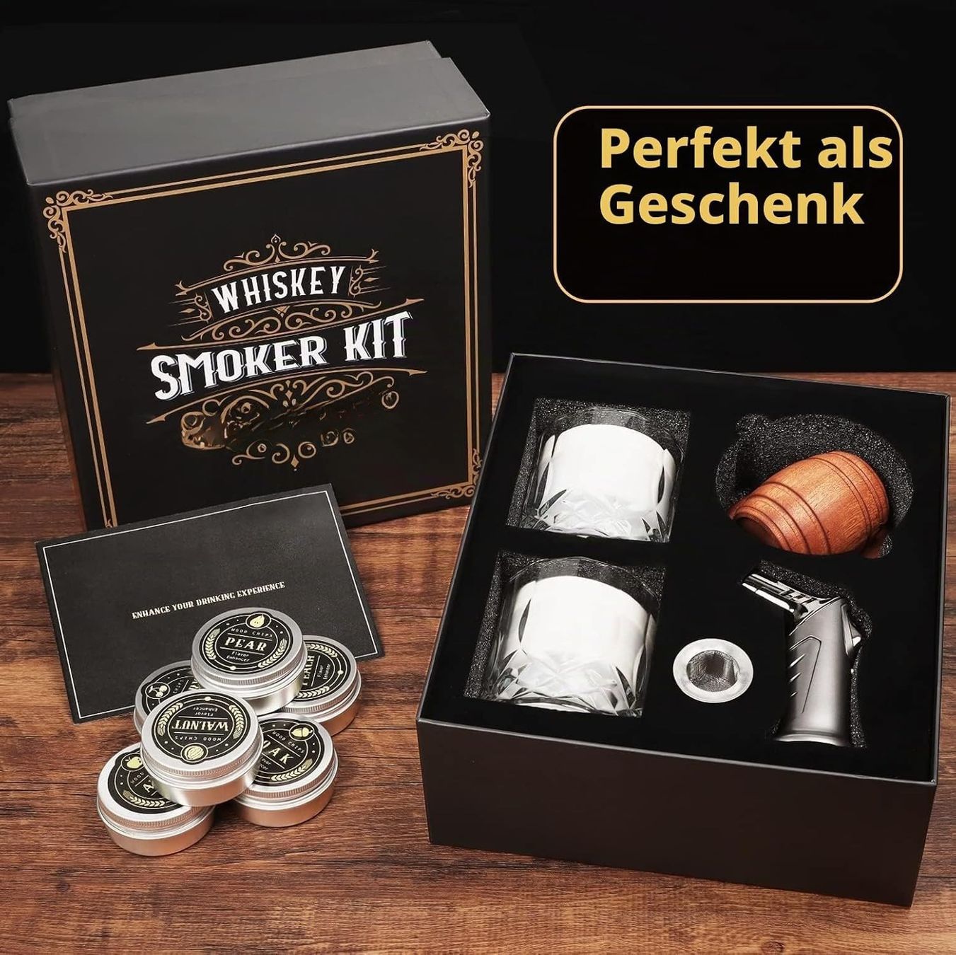 Bicchieri: Whiskey Smoker Kit Torch Wood Chips Glasses – Nuovo e nell'imballaggio originale da Schaffhausen venduto da her_zt65 1