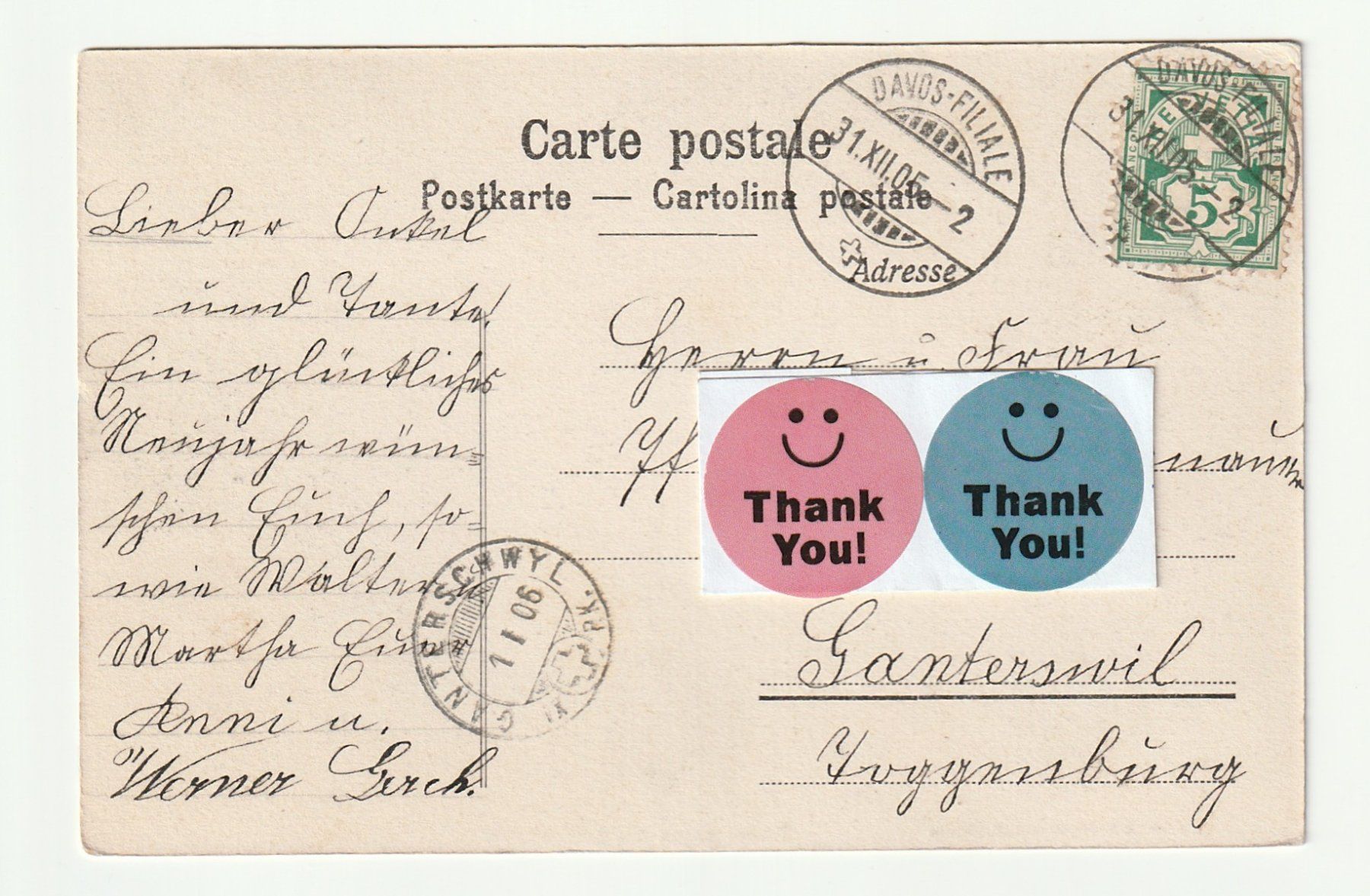 Cartoline postali: Ansichtskarte Davos Schiahorner 31.12.1905 – Usato da St. Gallen venduto da Ricardo_Deals 1