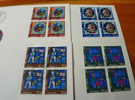 Set Pro Patria 1970, FDC Satz, Einzel + 4erblocks, 9 Belege