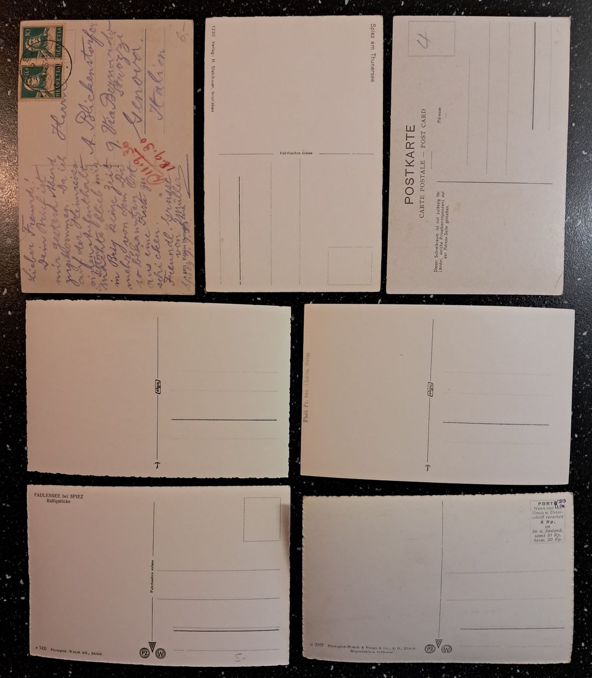 Cartes postales: 7 AK SPIEZ – D'occasion à Ponto Valentino par giorgia06 1