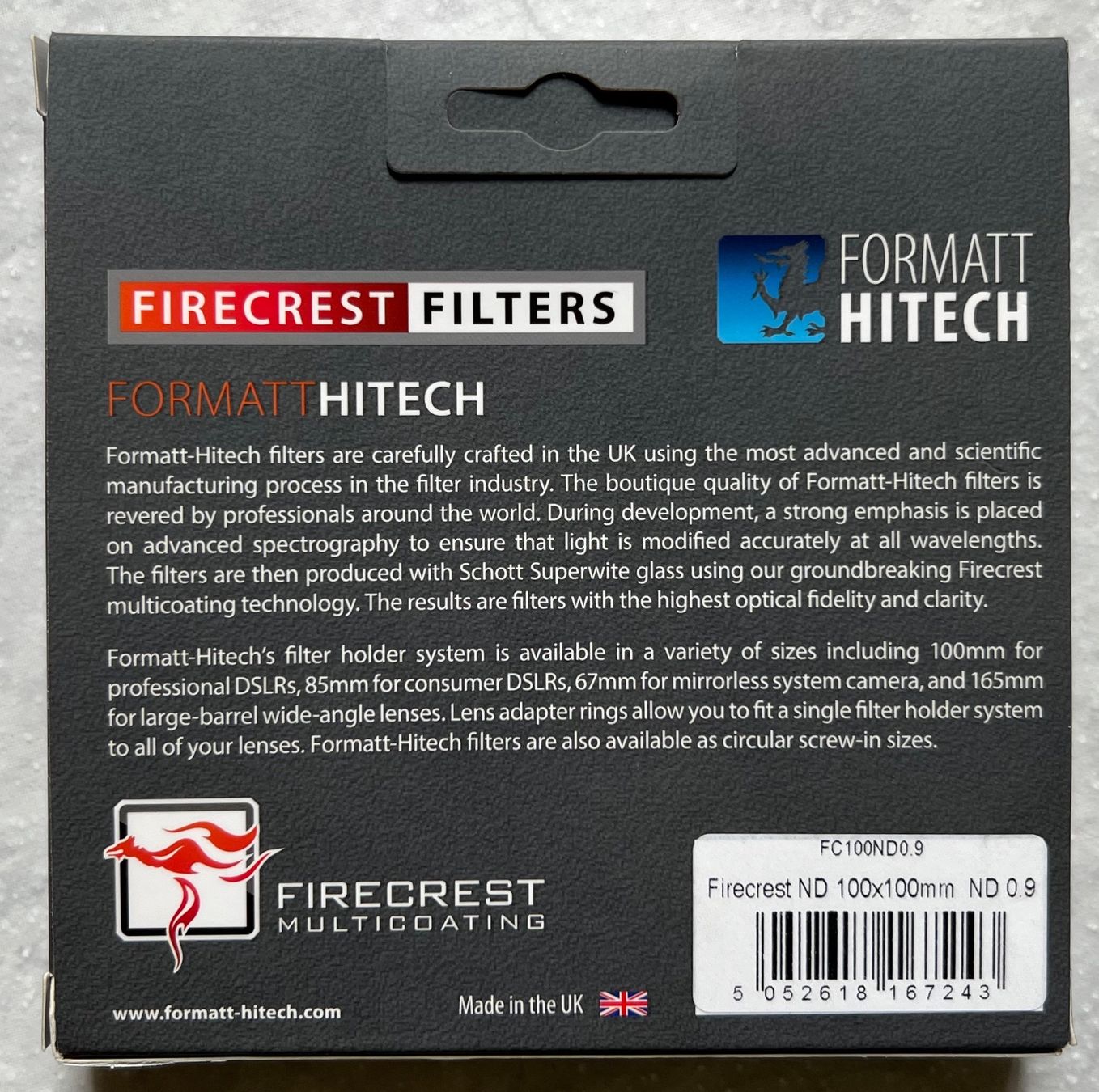 Filtri: Firecrest IRND Filter ND 0.9, 100 x 100 mm – Nuovo e nell'imballaggio originale da Münsingen venduto da Omasaki 2