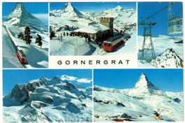 Zermatt - 5 Bild AK Gornergrat