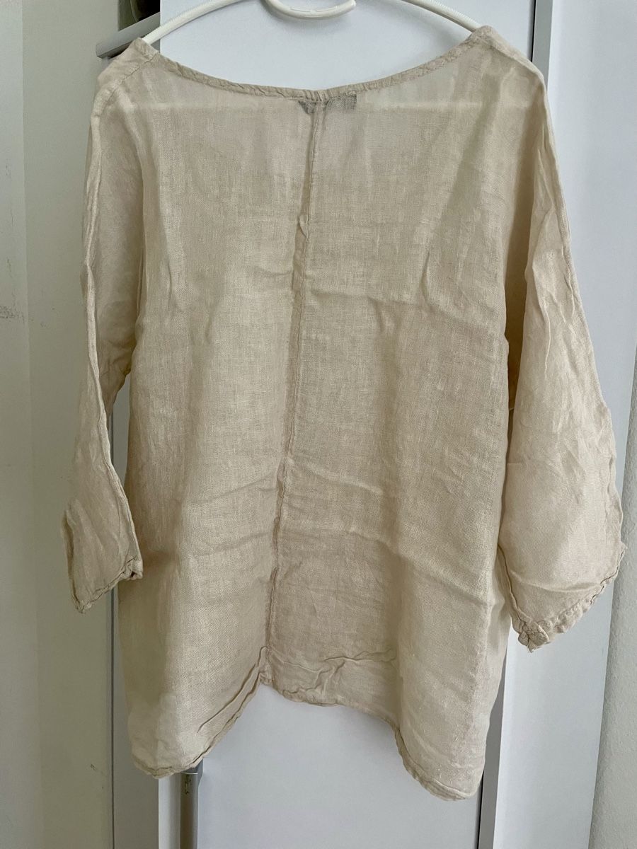 Blusen:  Beige Leinen Bluse, onesize – Gebraucht aus Zürich von Carlajimena 1