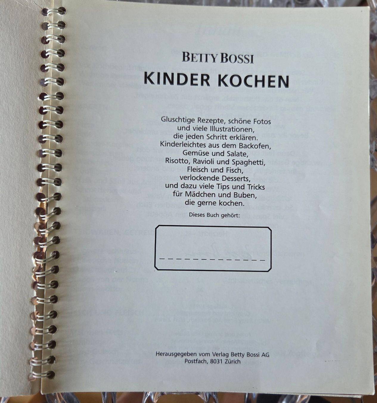 Libri: Betty Bossi Kinder Kochen – Usato da Gossau SG venduto da tenerife11 1
