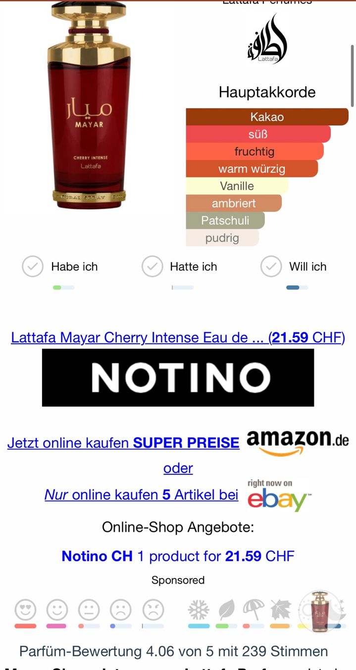 Lattafa Parfum & Eau de Toilette: LATTAFA MAYAR CHERRY INTENSE EDP 5 ML ABFÜLLUNG – Gebraucht aus Zürich von deruja 2
