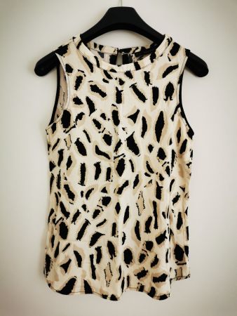 Damen Top Zara Basic Leo-Muster XS, Top Zustand