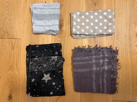 4 verschiedene Schals braun / schwarz / grau gebraucht