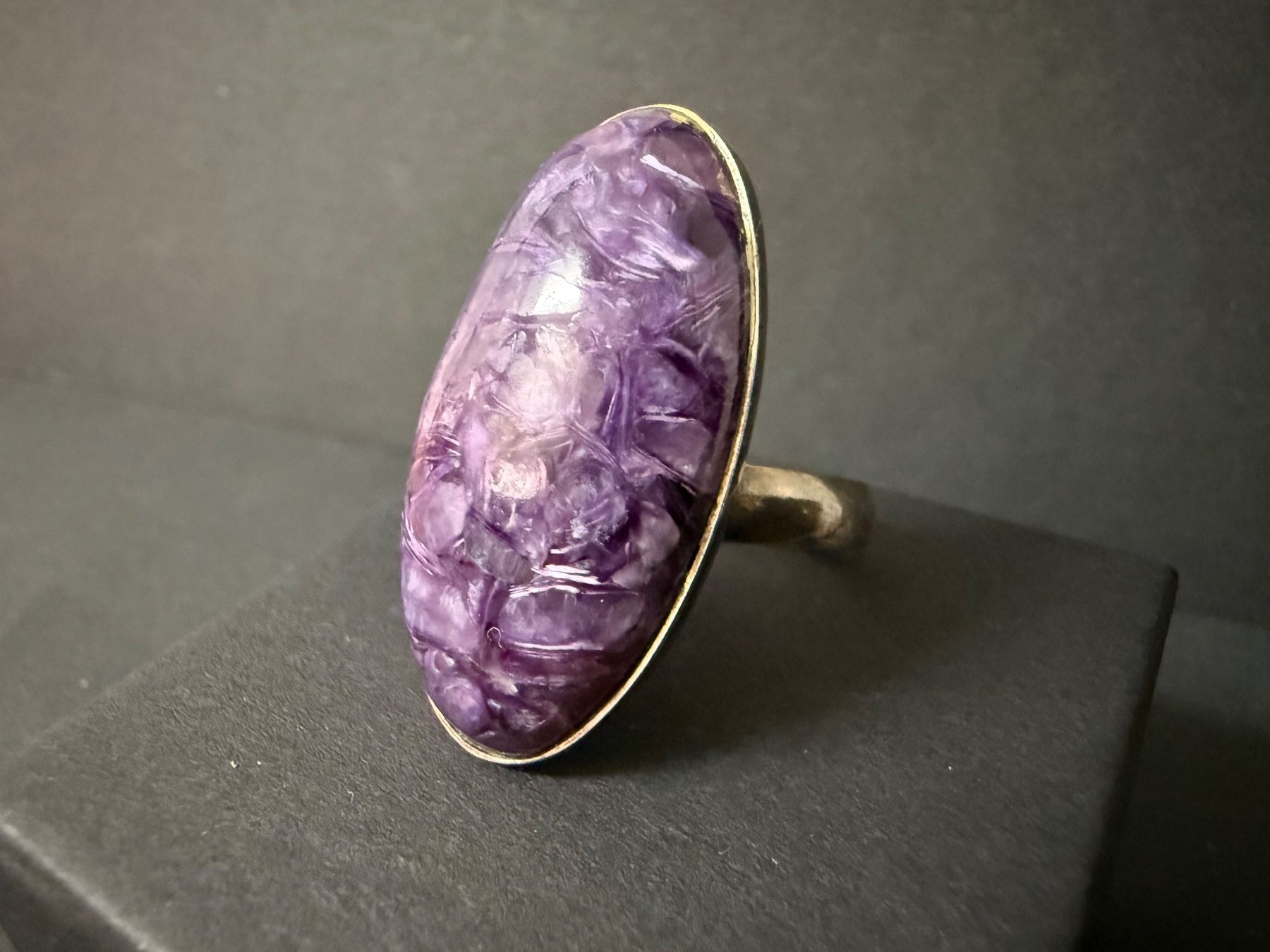 Ringe: Silber Ring mit Charoit 925 – Gebraucht aus Spiegel b. Bern von Rogger72